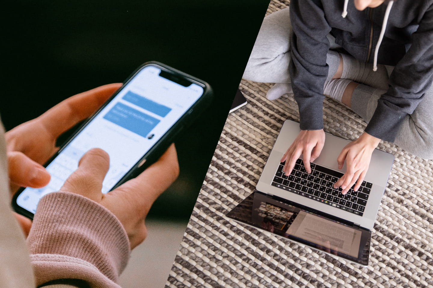 Person typing in front of a laptop computer